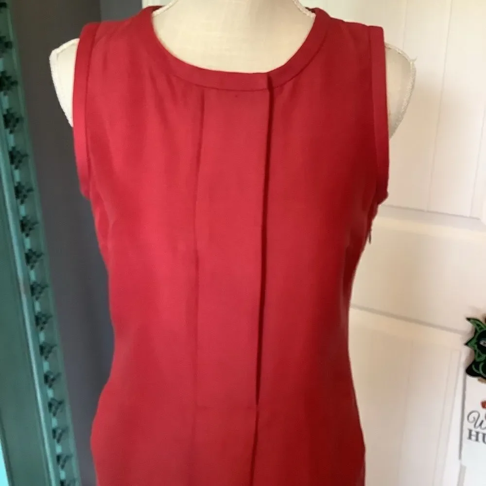 Talbots‎ Red Cotton/Silk Sheath Dress 🌼👗❤️